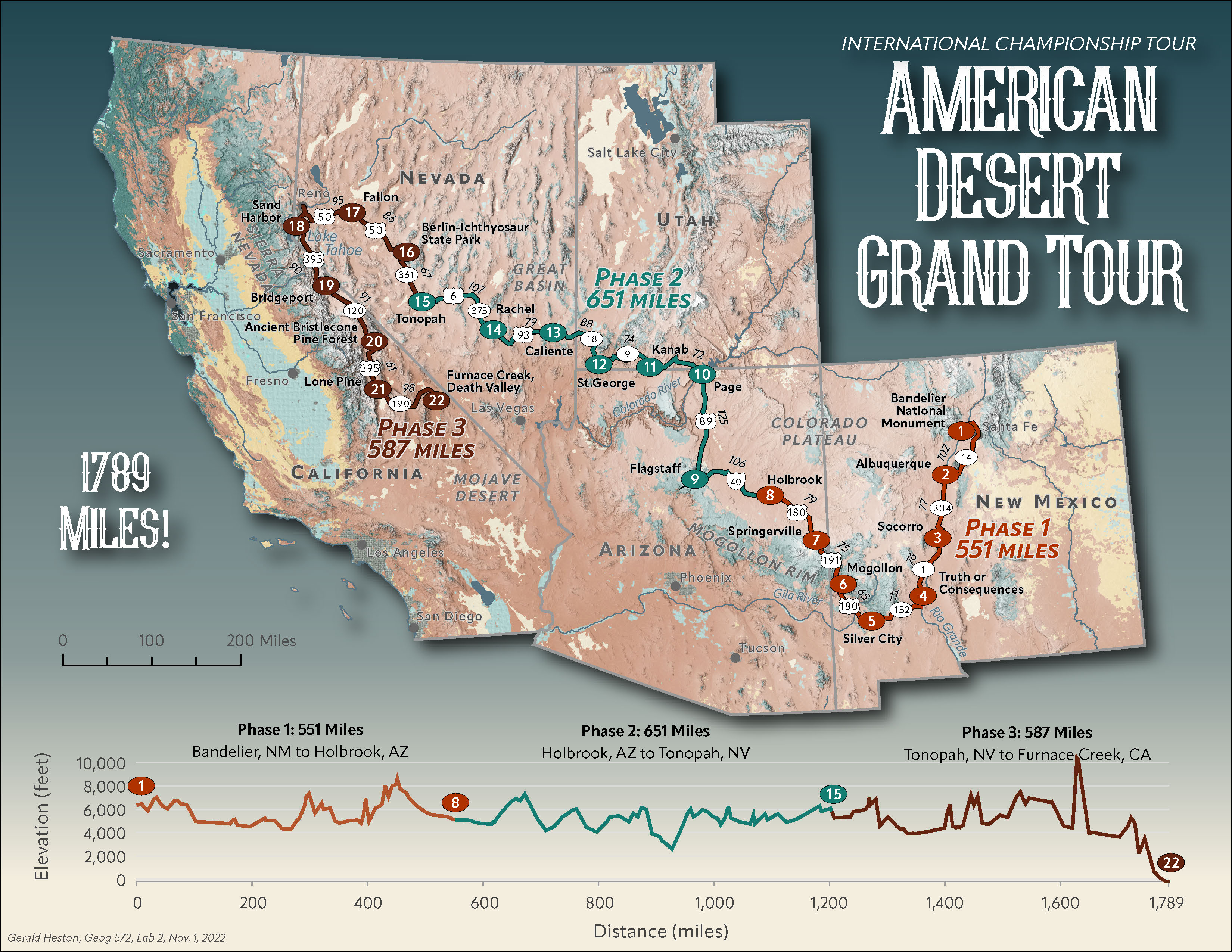 American Desert Grand Tour Map