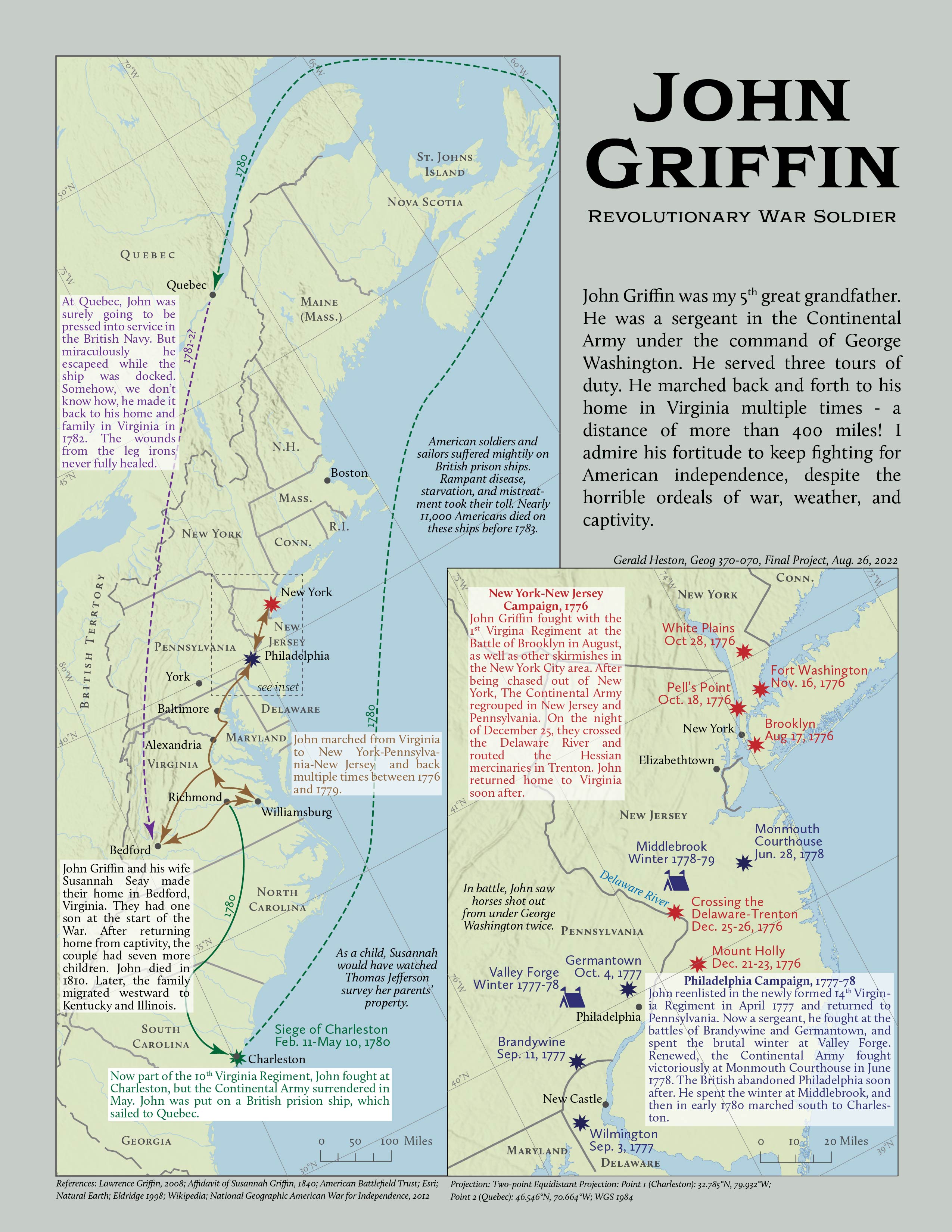 John Griffin - Revolutionary War Soldier Map